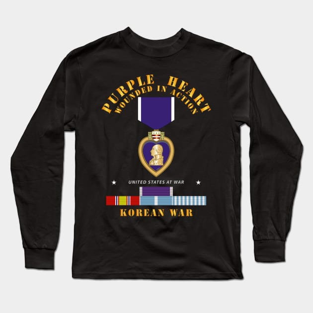 Purple Heart - WIA w Korean War  w Purple Heart Long Sleeve T-Shirt by twix123844